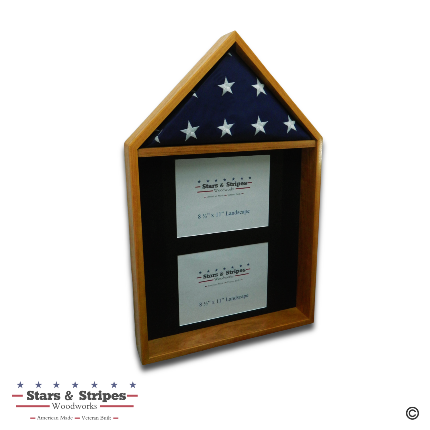 Cherry 4&rsquo;x6&rsquo; Flag & Two Certificate Display Case