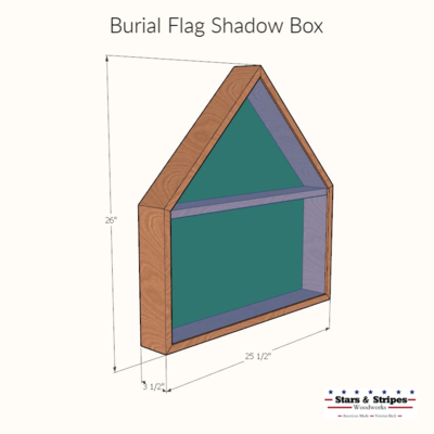 Walnut Burial Flag Shadow Box Walnut Burial Flag Shadow Box