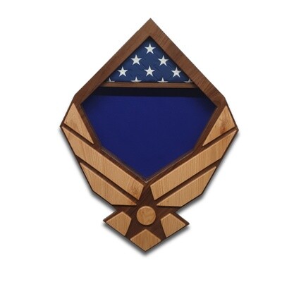 USAF Wings Shadow Box - XL - Walnut Case with Oak Wings USAF Wings Shadow Box - XL - Walnut Case with Oak Wings