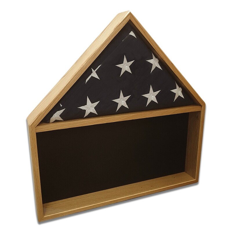 Oak Burial Flag Shadow Box
