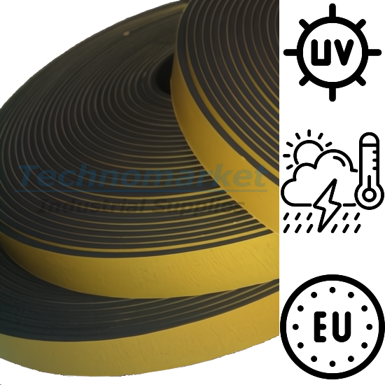 EPDM celrubber - Onesided selfadhesive - Roll 10 meter - 6 x 25 mm