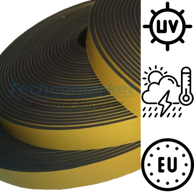 Neoprene celrubber - Onesided selfadhesive - Roll 10 meter - 2 x 10 mm