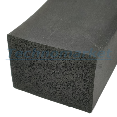 EPDM spongerubber draft seal - Black - 2 x 10 mm