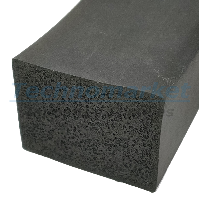 EPDM spongerubber draft seal - Black - 5 x 15 mm