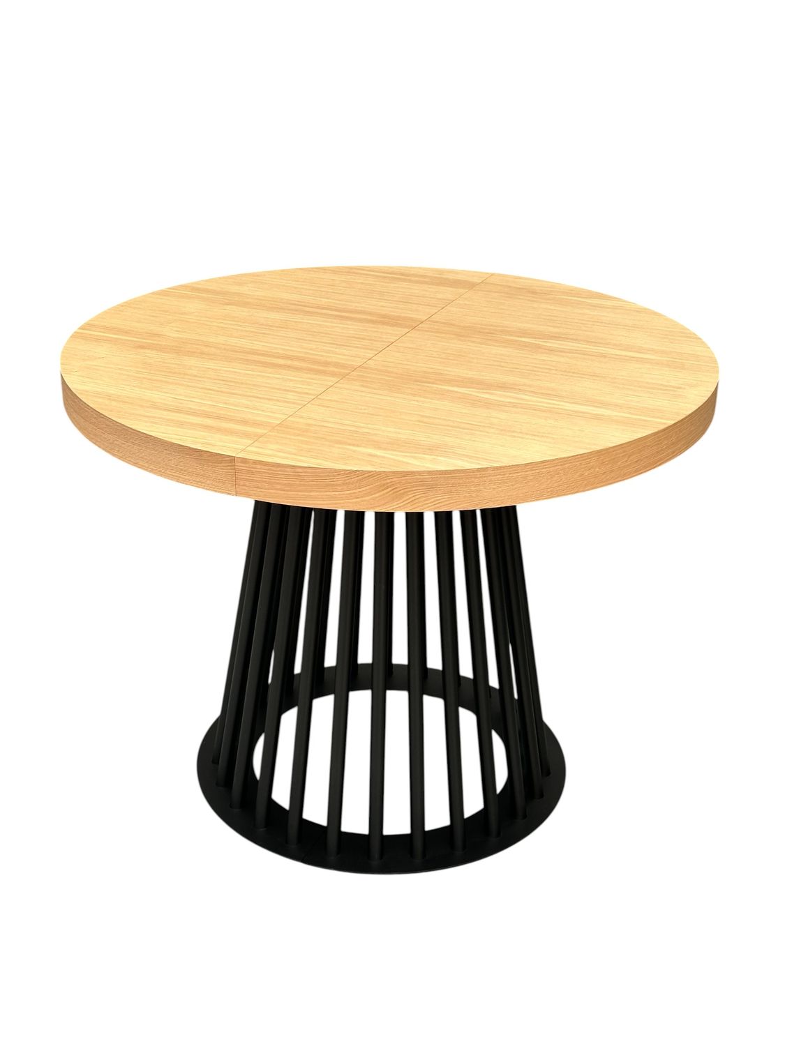 Stół Okrągły Rozkładany Fornir + Lamel Metalowy