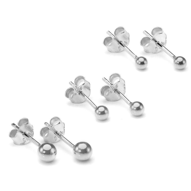 Sterling Silver Ball Studs