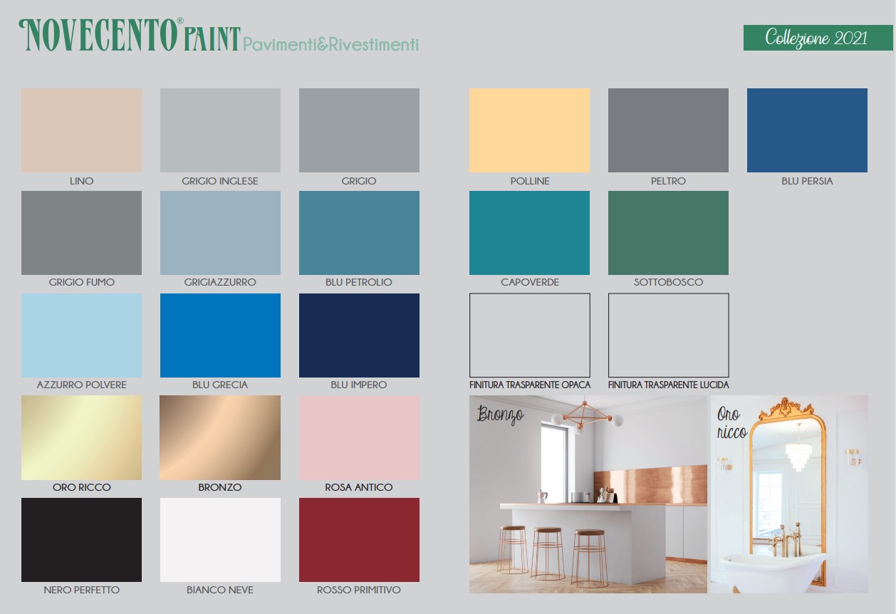 CARTELLA COLORI - NOVECENTO PAINT PAVIMENTI & RIVESTIMENTI COLORI REALI