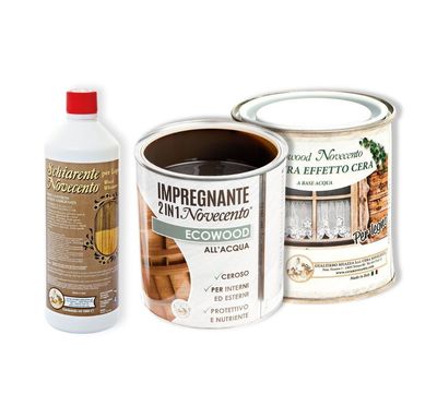 KIT IMPREGNANTE LEGNO: Impregnante all'acqua 2 in 1 Ecowood - Schiarente - Finitura Effetto Cera all'acqua Ecowood 750ml KIT IMPREGNANTE LEGNO: Impregnante all'acqua 2 in 1 Ecowood - Schiarente - Finitura Effetto Cera all'acqua Ecowood 750ml