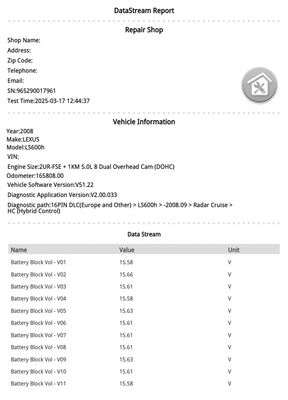 G951050031 Batterie haute tension (EV, hybride) LEXUS LS (XF40) (2006-2017)