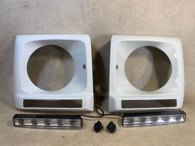 Mercedes G class W463 Front Left/Right Headlight Trim + x2 LED Daylights SET