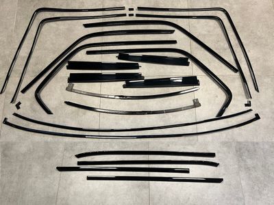 ORIGINAL BMW 7 E23 Türleisten Fensterrahmen Aluminium Schwarz Shadowline SET 20tlg
