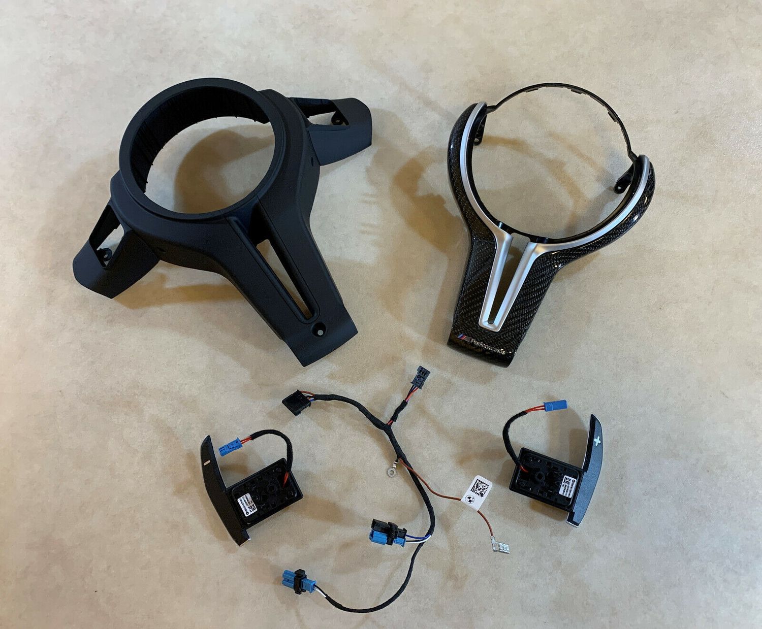 BMW 5 6 F07 F10 F11 F06 F12 F13 Steering Wheel M5 Carbon Cover Paddles Wire SET