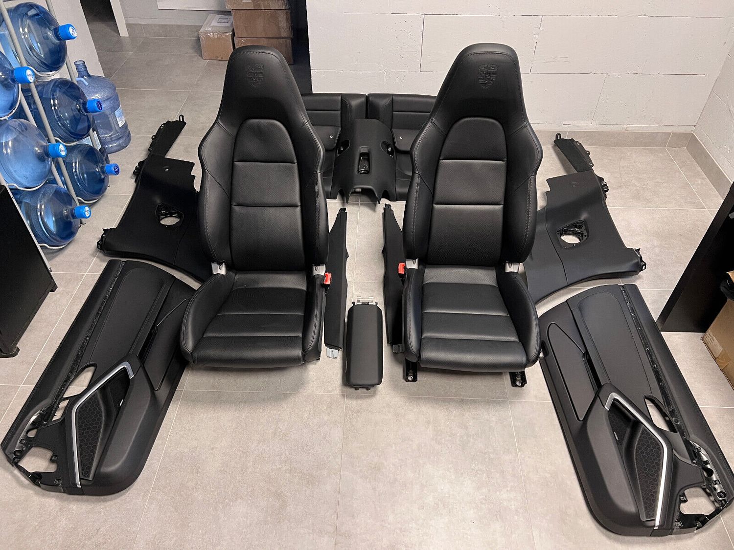 Porsche 911 991 Carrera GENUINE BLACK LEATHER SALON SEATS SET SCHWARZ