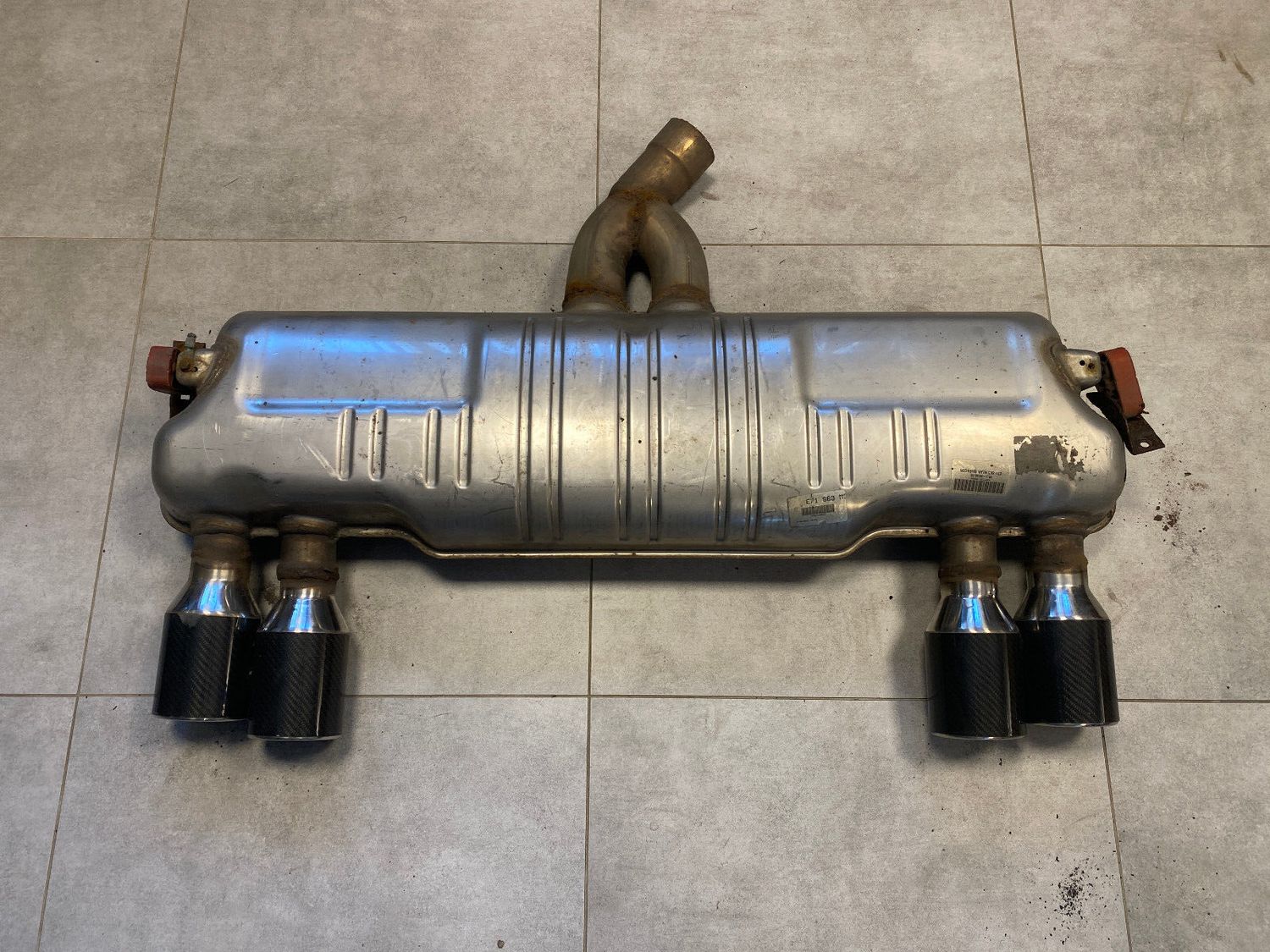 GENUINE BMW X5M E70 X6 E71 Rear muffler with exhaust flap 18307590335