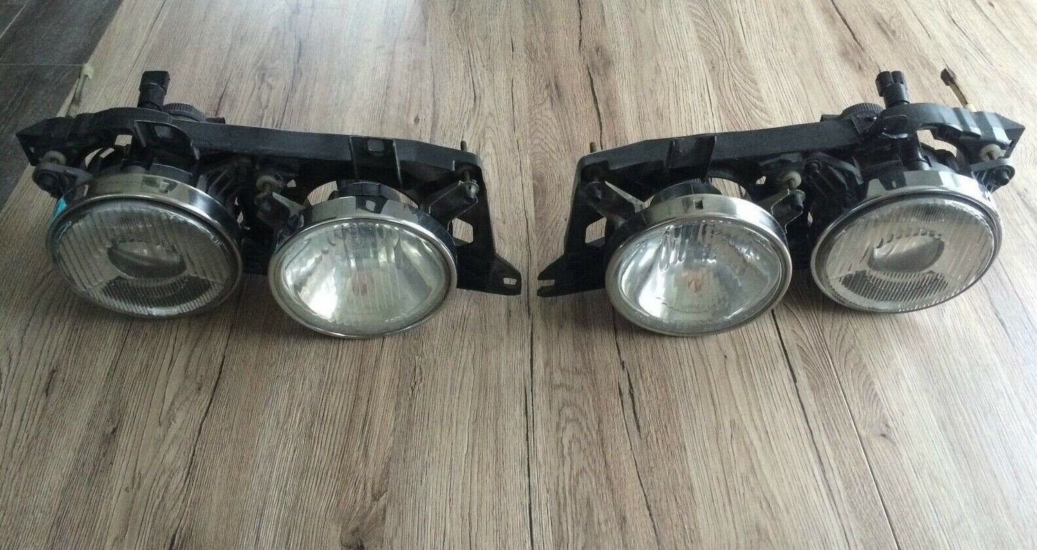 BMW 5 7 E34 E32 GENUINE Ellipsoid Hella Front Headlight Set LEFT &amp; RIGHT