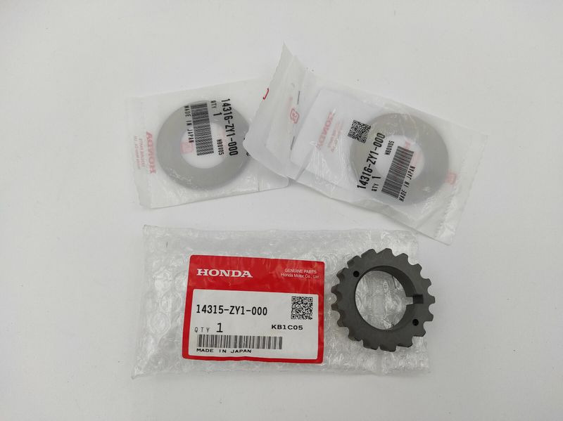 OEM Honda Pulley Timing 14315-ZY1-000 and Flange 2 pcs 14316-ZY1-000 for BF20