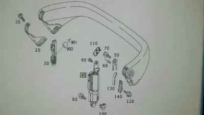 Mercedes SL R230 Ролбар Хидравличен LI A2308600135 Ролбар Хидравличен ляв.