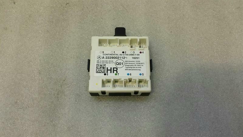 Mercedes C Class W205 RRH Door Module A2229002112 Door Control Unit Rear Right