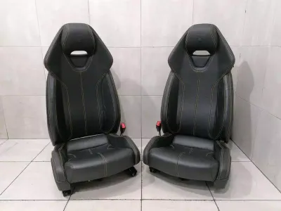 Lamborghini Huracan LP 610-4 седалки седалки спортни жълти шевове черна кожа