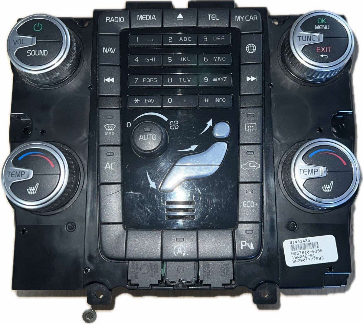 Heater control panel VOLVO S60 II / V60 I (2010-2018)