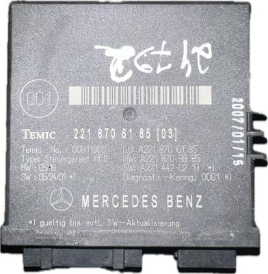 2218706185 A2218707285 2218707285 A2218707886 2218707886 A2218706185 A2218706387 2218706387 A221870638780 221870638780 Bootlid / tailgate control unit MERCEDES-BENZ S-CLASS (W221) (2005-2013)