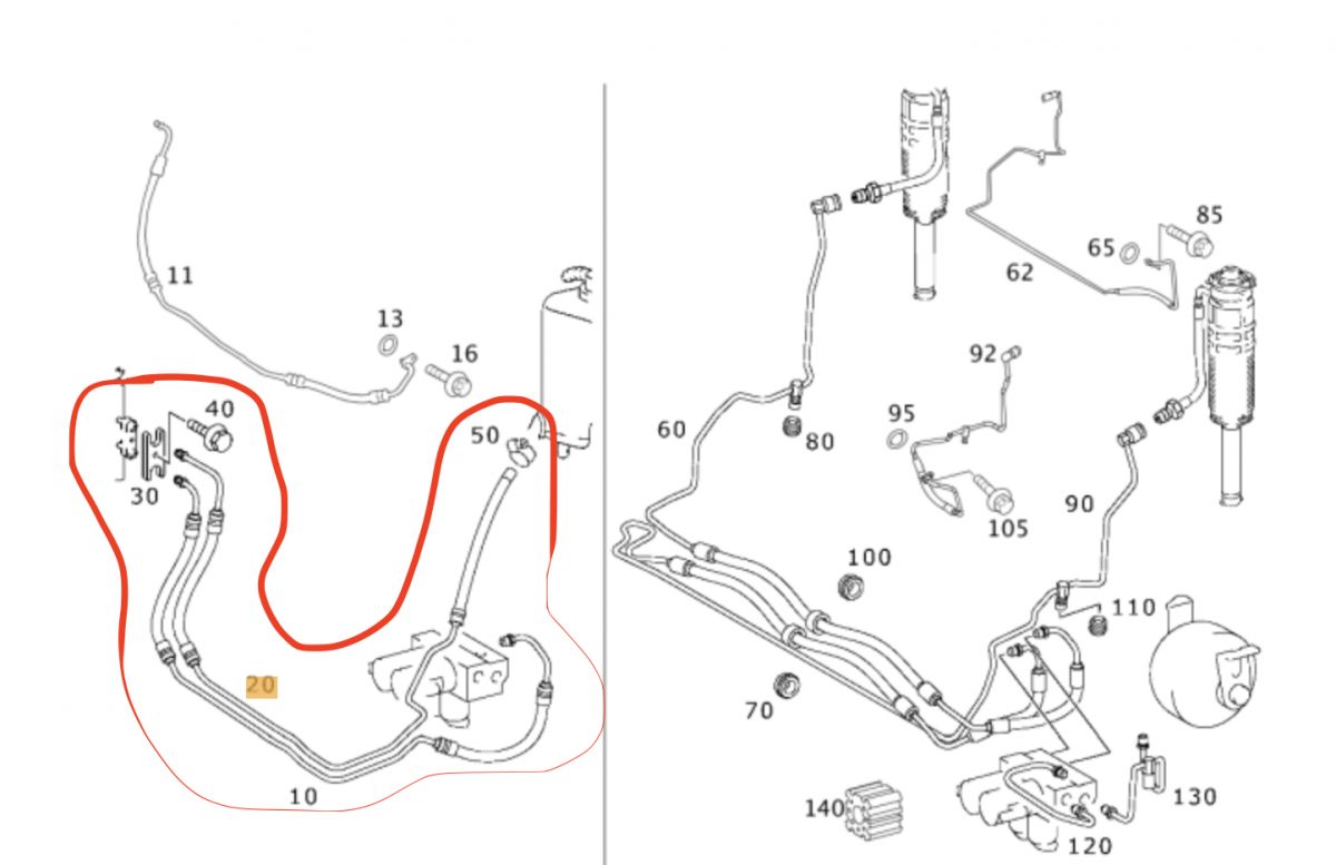 A2309975082 Air suspension / self-levelling suspension, other MERCEDES-BENZ SL-CLASS (R230) (2001-2012)