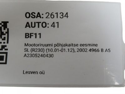 A2305240430 Engine splash shield frontal part MERCEDES-BENZ SL-CLASS (R230) (2001-2012)