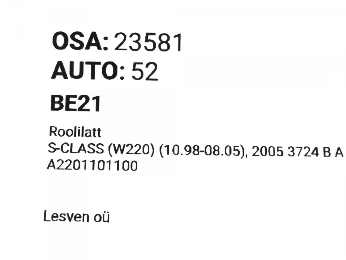 A2201101100 A2204602500 Steering rack MERCEDES-BENZ S-CLASS (W220) (1998-2005)
