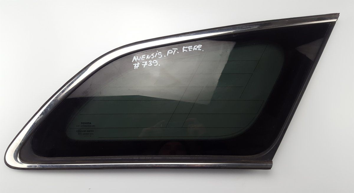 43R006723 DOT24 M101 AS3 6271005090 Chassis Side Window glass Rear Right TOYOTA AVENSIS (T270) (2009-2018) — Europe Delivery
