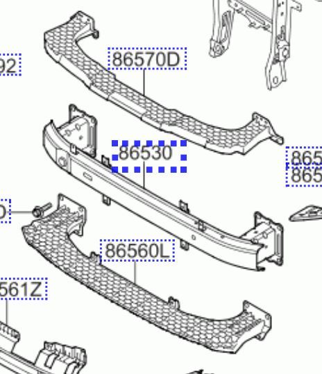 865303W300 Front Bumper Beam KIA SPORTAGE III (SL) (2010-2015)
