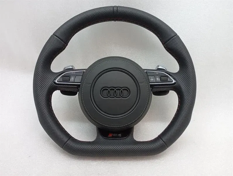 Audi RS5 8T RS4 A5 A4 B8 steering wheel leather steering wheel leather black — Europe Delivery