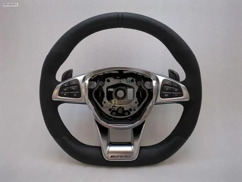 MERCEDES C63 AMG W205 STEERING WHEEL A2054602703 STEERING WHEEL CARBON LEATHER — Europe Delivery