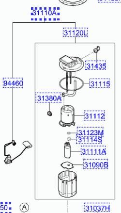 Fuel delivery pump KIA SPORTAGE IV (QL) (2015-2021) — Europe Delivery