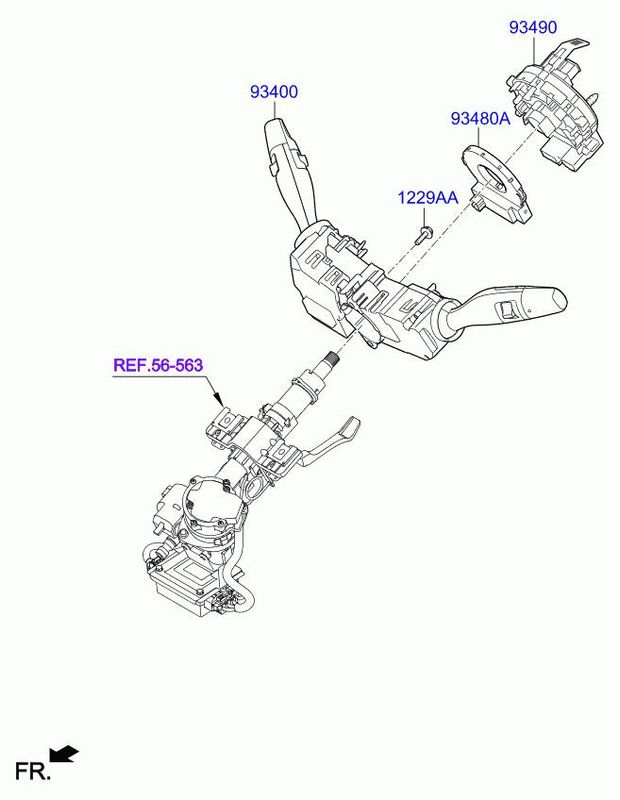 Indicator/wiper/slip ring switch (stalk) KIA SPORTAGE IV (QL) (2015-2021) — Europe Delivery