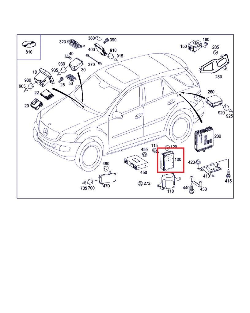 Audio amplifier MERCEDES-BENZ ML-CLASS (W164) (2005-2011) — Europe Delivery