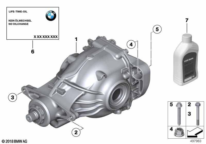 7578150 Rear axle differential BMW 5 (F10, F11) (2010-2017) — Europe Delivery