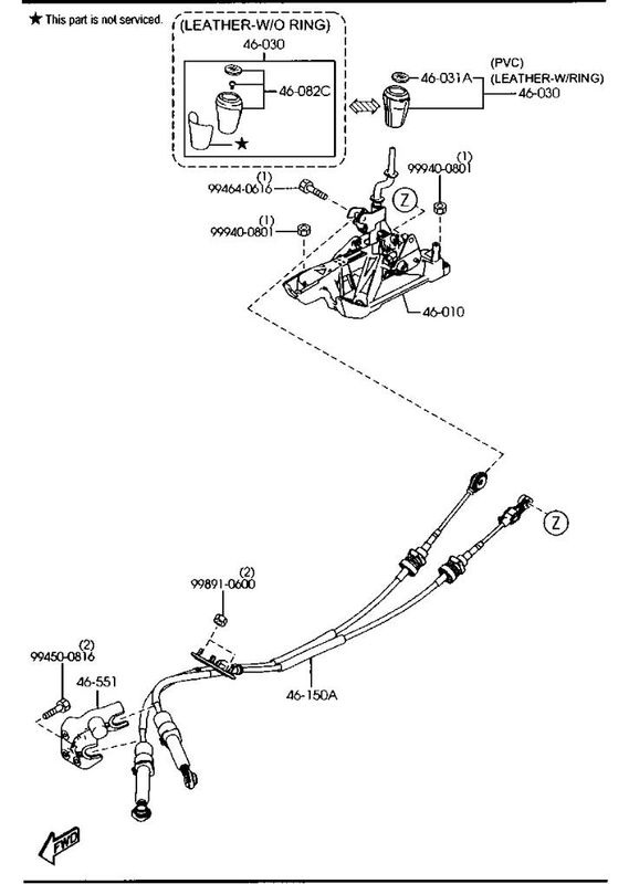 Gearshift mechanism MAZDA 6 (GH) (2007-2012) — Leverans i Europa