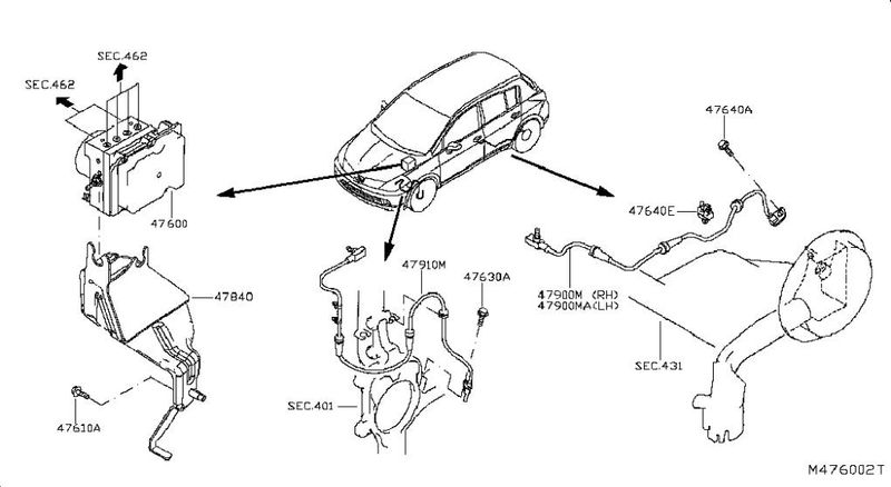 ABS hydraulic unit / pump NISSAN PULSAR (C13) (2014-2018) — Europe Delivery