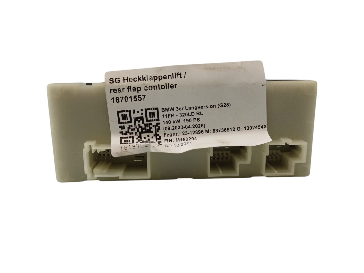 BMW 3 SERIES Tailgate/trunk control unit/module OEM 61355A19DB2 — Europe Delivery