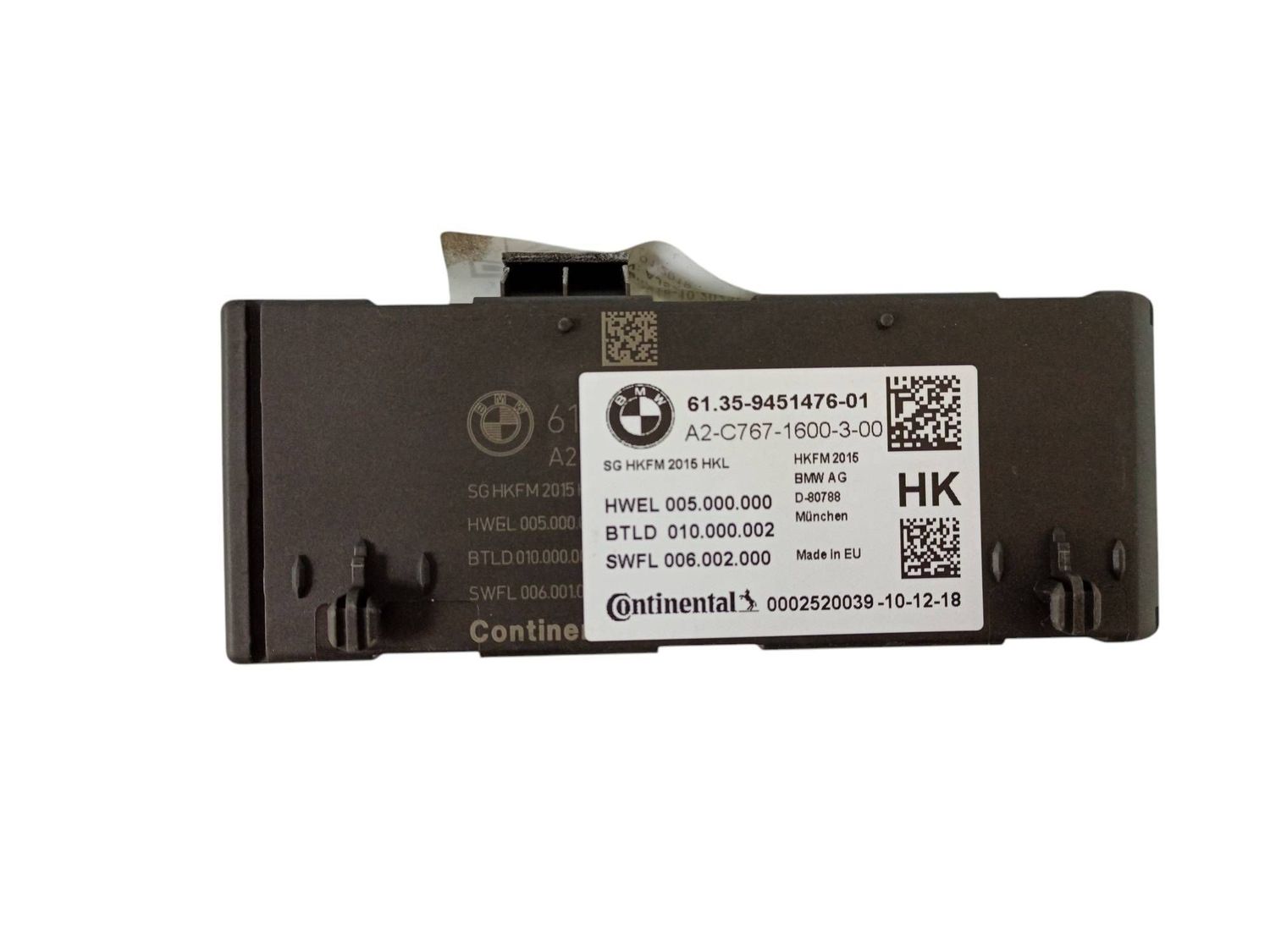 BMW 3 SERIES Tailgate/trunk control unit/module OEM 9451476 — Europe Delivery