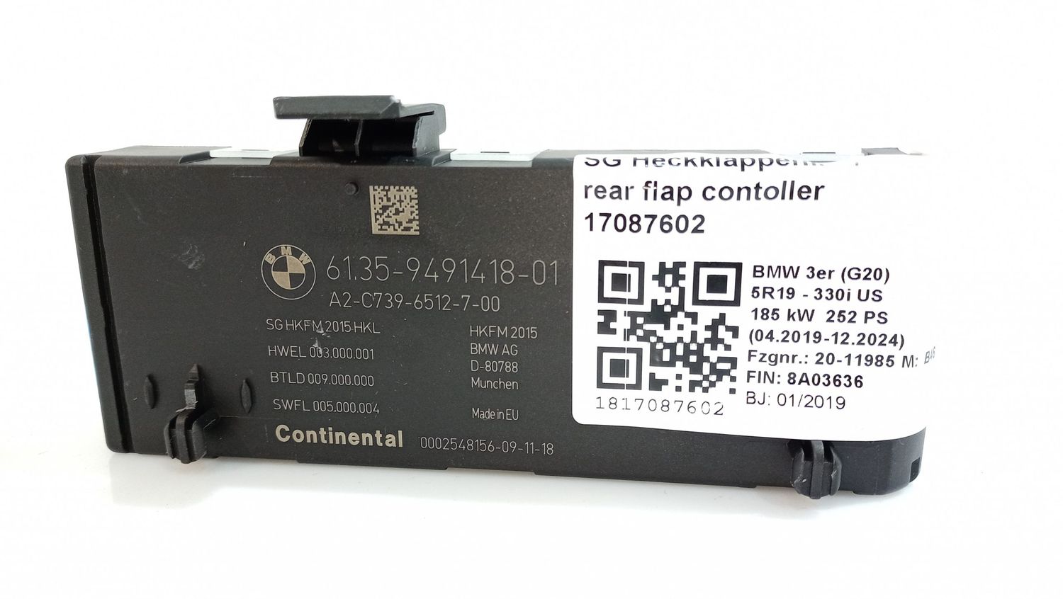 BMW X3 Tailgate/trunk control unit/module OEM 61357491951 — Europe Delivery