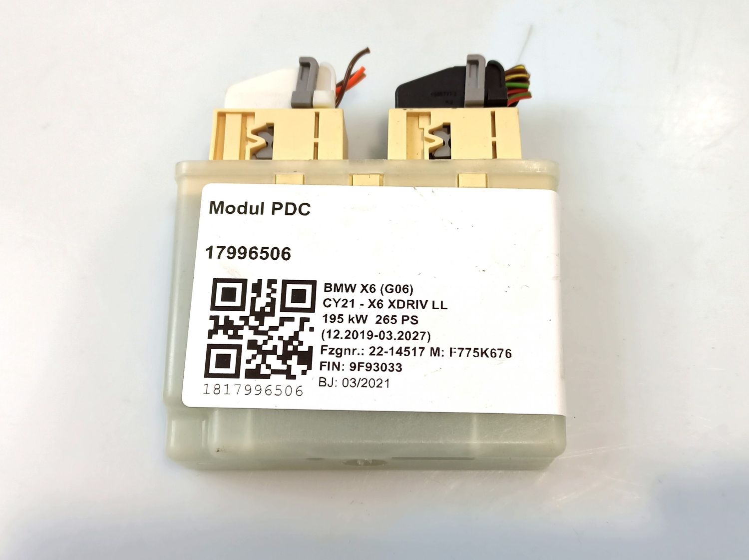 BMW 4 SERIES Parking PDC control unit/module OEM 66205A130F8 — Europe Delivery