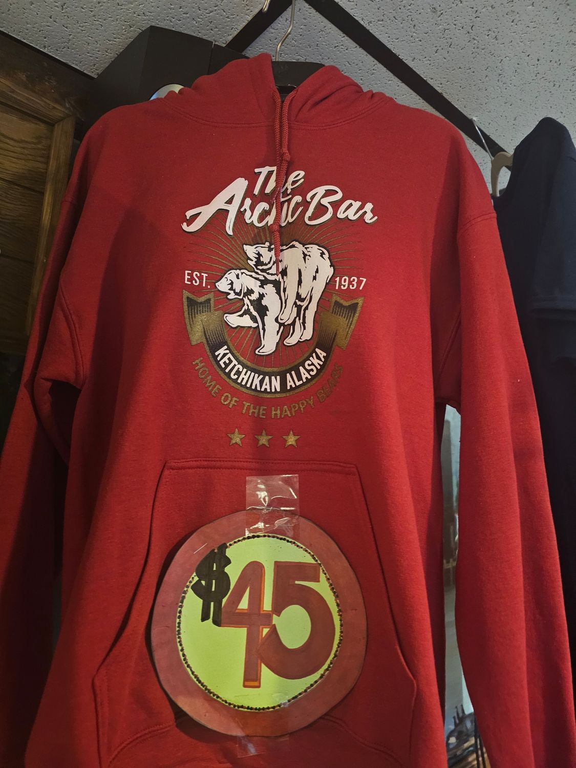 RED Happy Bear Logo Hooded Sweatshirt