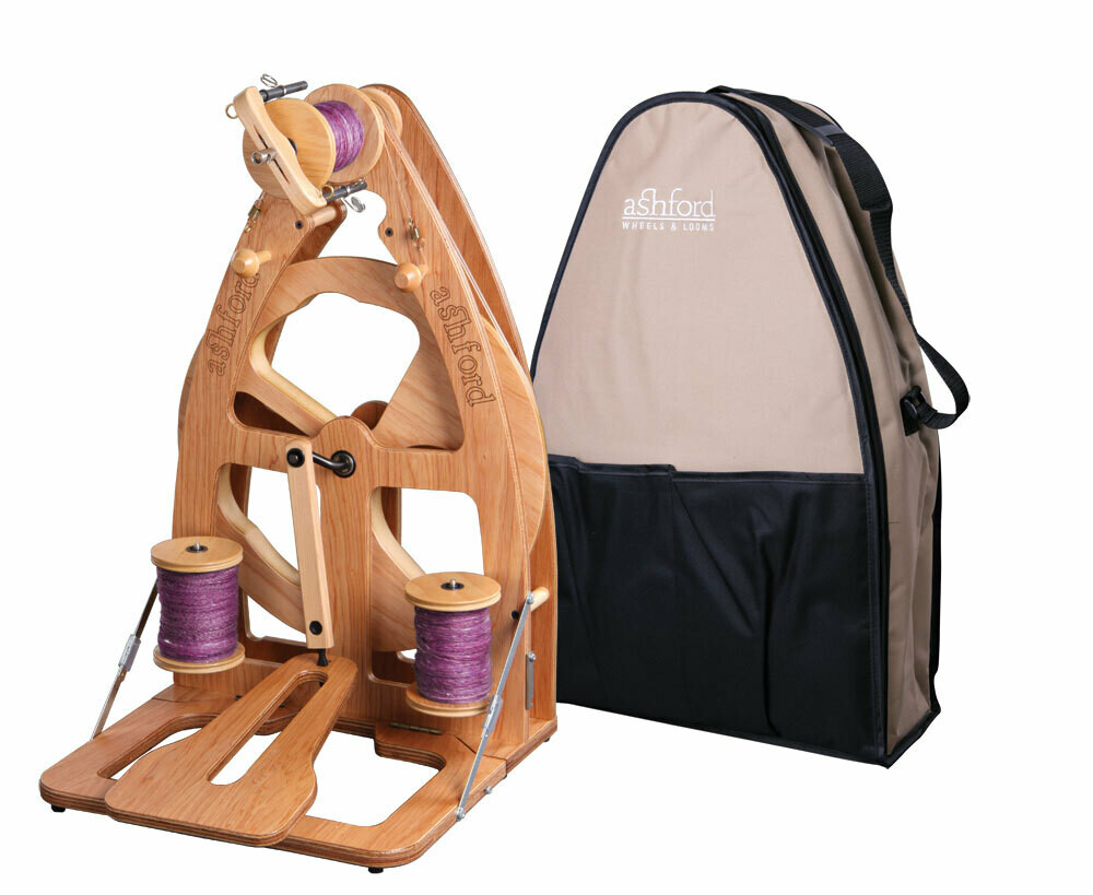 Ashford Joy Single Treadle Spinning Wheel &amp; Carry Bag