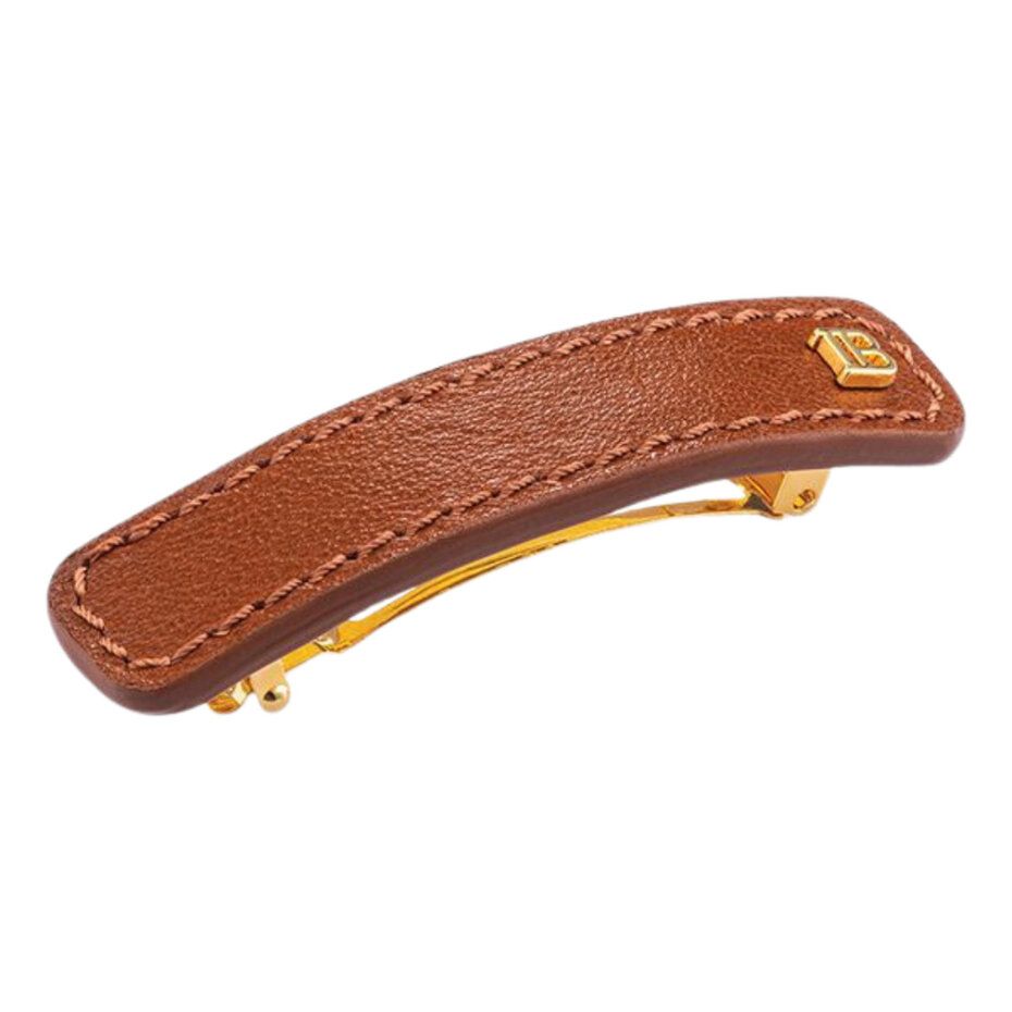 Balmain Barrette Medium Leather Cognac