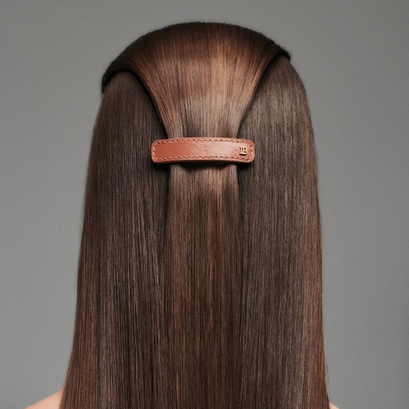 Balmain Barrette Medium Leather Cognac
