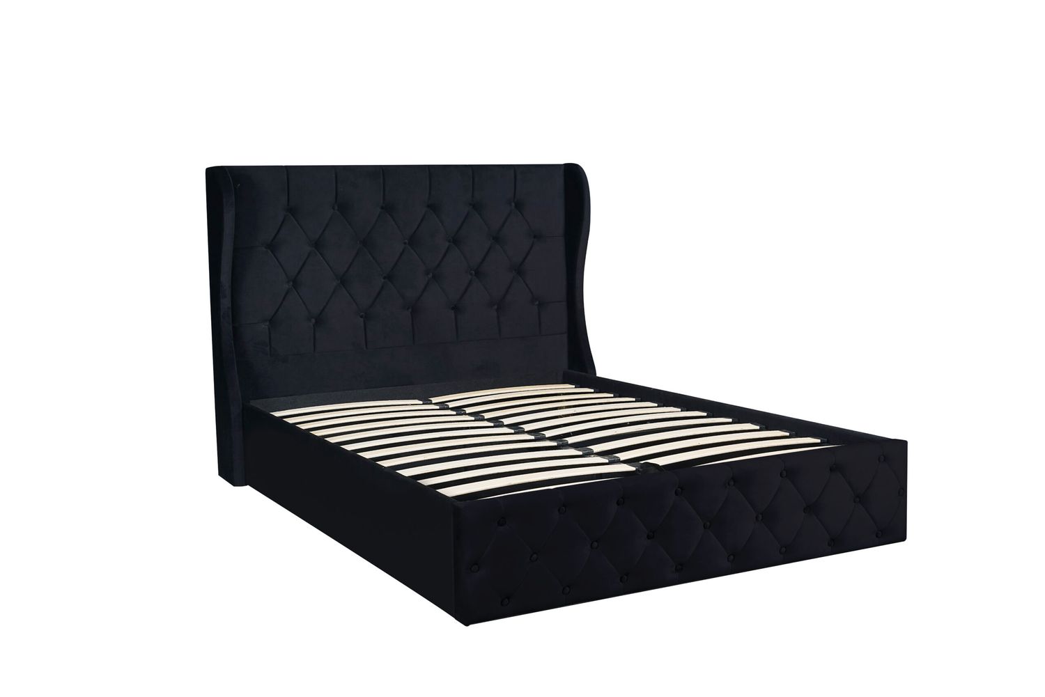 Lorena Velvet Bed with Storage Double/King
