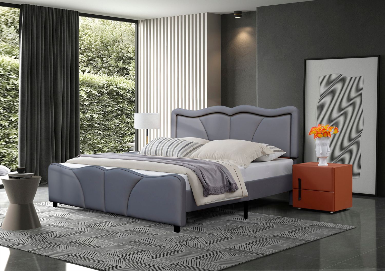Serene Leather PU Bed Double/King