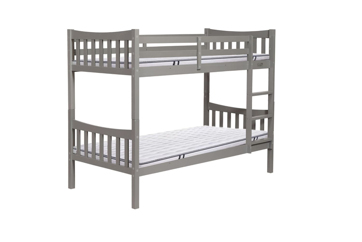 Solid Pine Twin Bunk Bed Grey