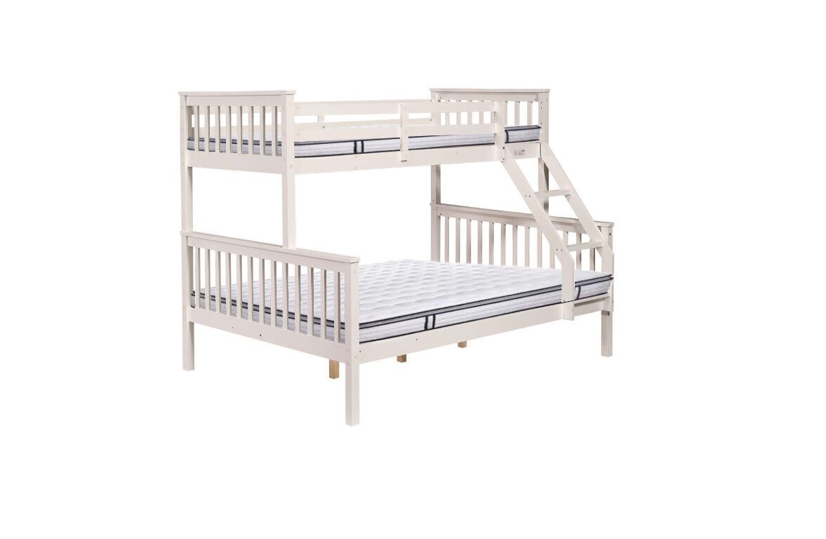 Solid Pine Tripple Bunk Bed White